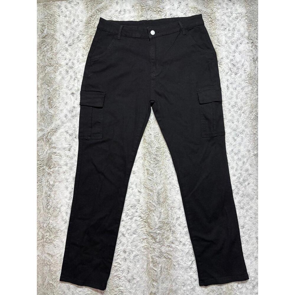 Shein black cargo pants mens large 30x28 - Picture 1 of 9
